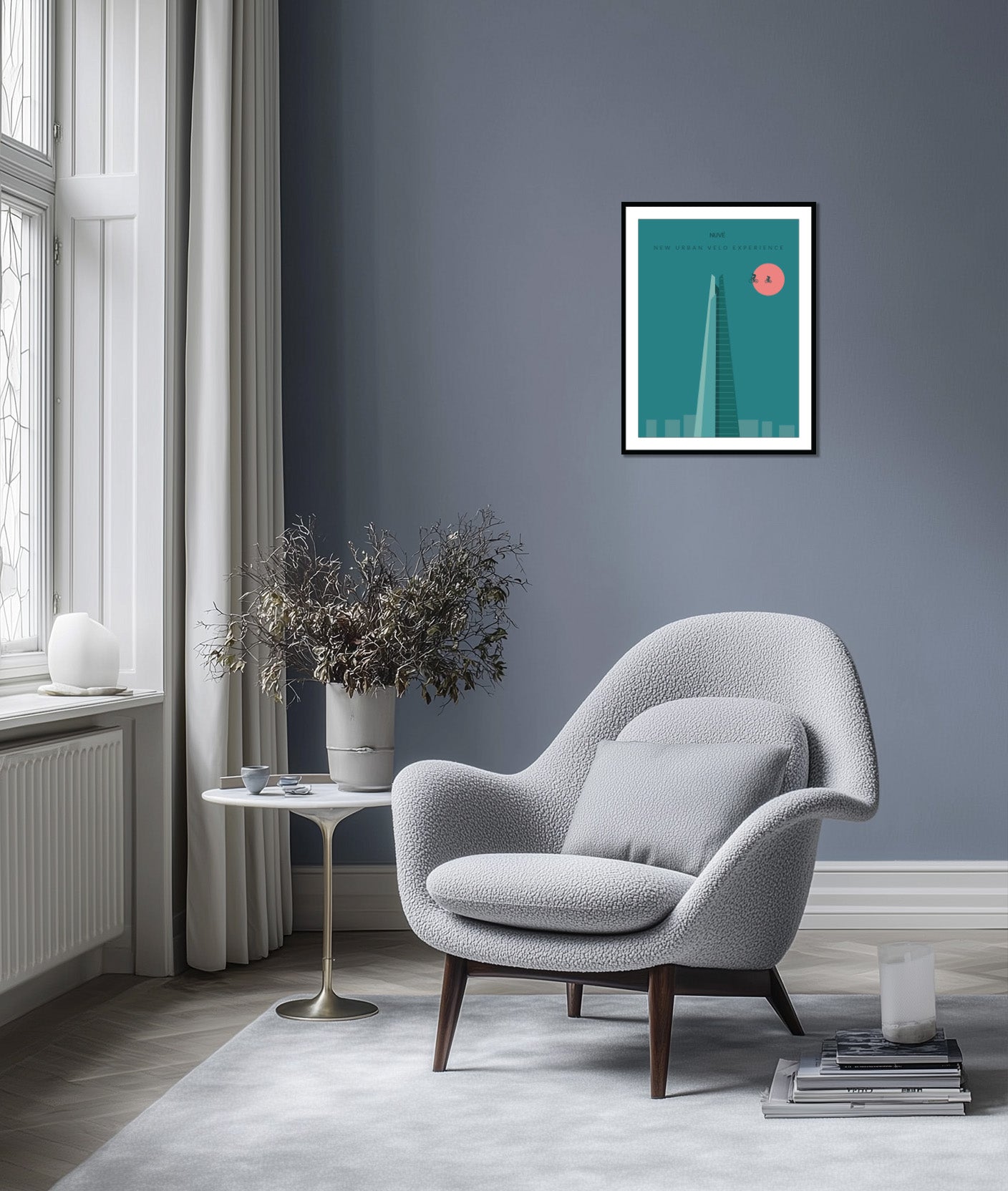 London Shard Cycling Artwork - Teal