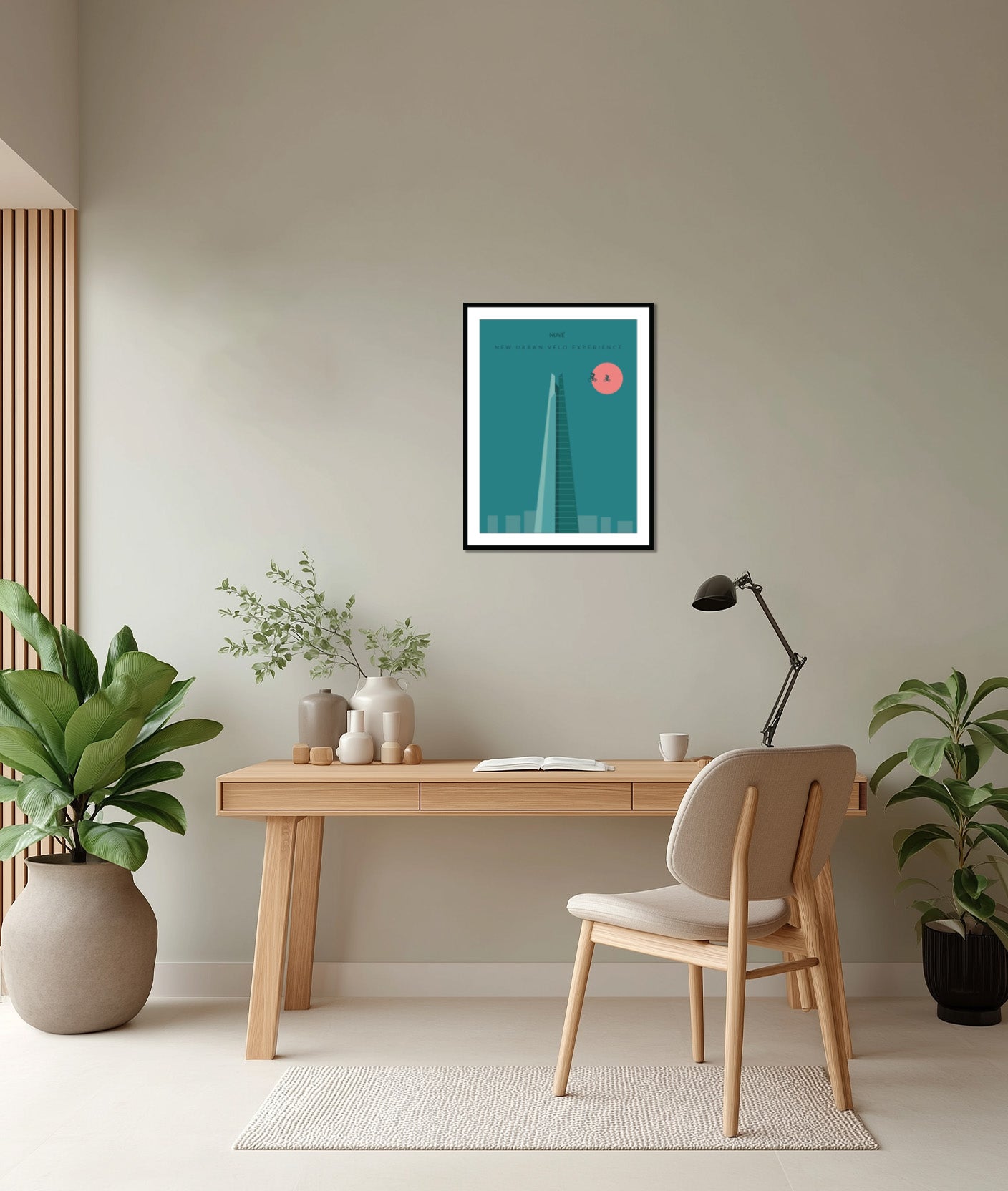 London Shard Cycling Artwork - Teal