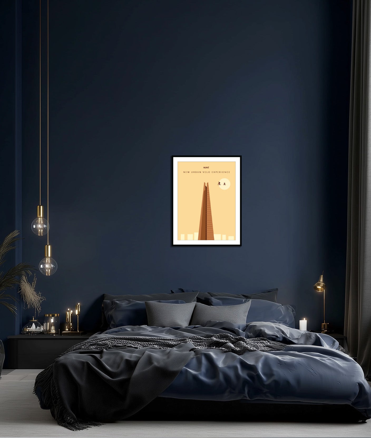 London Shard Cycling Artwork - Mustard