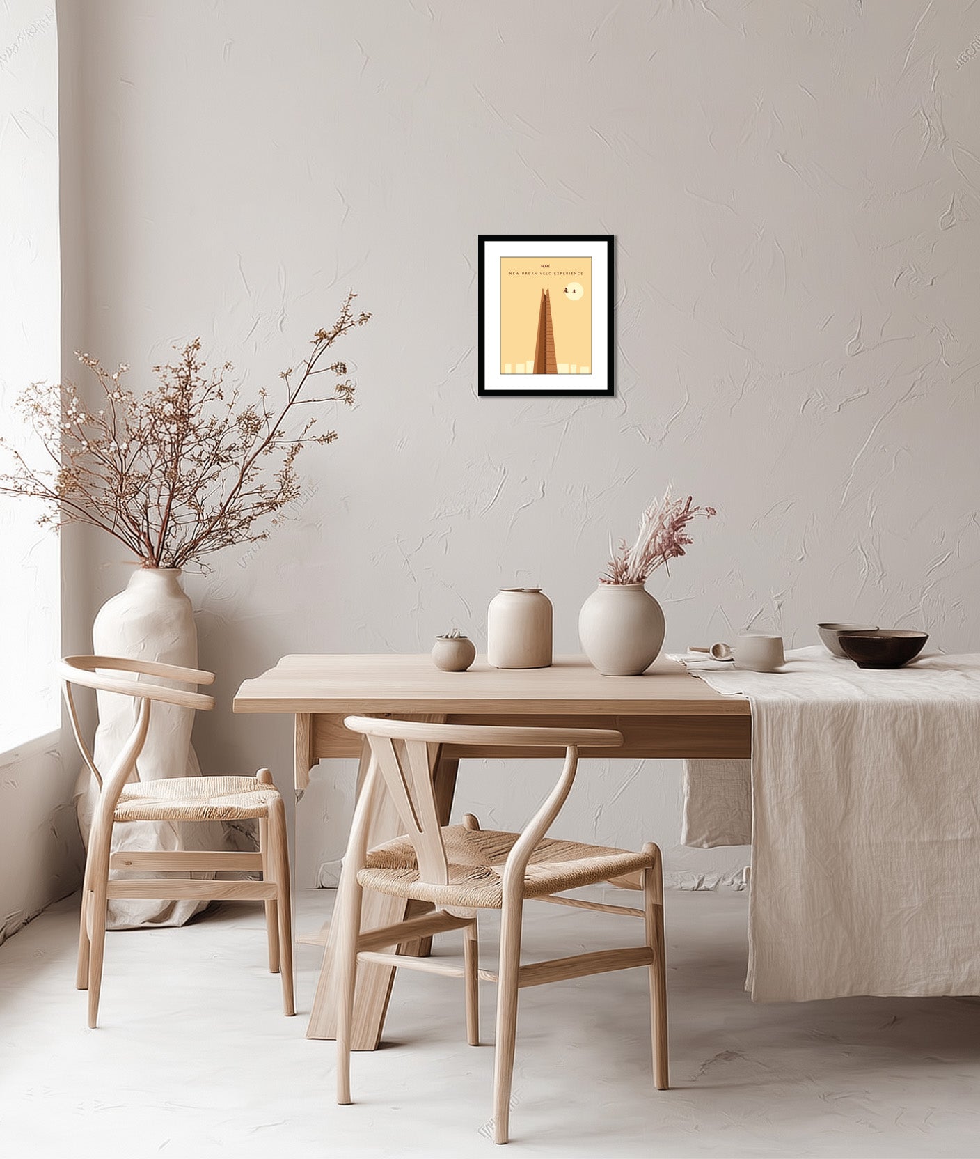 London Shard Cycling Artwork - Mustard